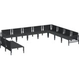 vidaXL Vrtna sedežna garnitura 10 pcs Antracitna Jeklo | Shoptok.si