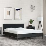  Posteljni okvir črn 140x190 cm inženirski les in kovina | Shoptok.si