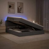 LED krevet za pohranu s madracem Tamnosiva 180 x 200 cm Tkanina - Tamnosiva 180 x 200 cm Dizajn linija | shoptok.hr
