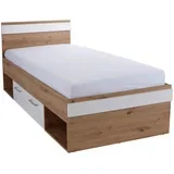 Postelja Box, Bela, Barva Hrasta, 90x200