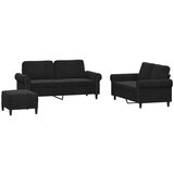  3-dijelni set sofa s jastucima crni baršunasti | shoptok.hr