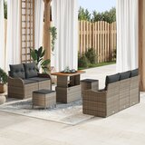 vidaXL 8-dijelni set vrtne sofe s jastučićima sivi poli ratan acacia | shoptok.hr