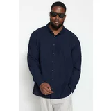Trendyol Plus Size Shirt - Navy blue - Regular fit