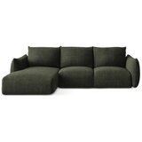 Makamii Zelena sklopiva kutna garnitura (s lijevim kutom/s ležaljkom) Leila – | shoptok.hr