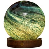 Gingko LED namizna svetilka v temni naravni barvi s steklenim senčilom (višina 13 cm) Stellar Ocean – | Shoptok.si