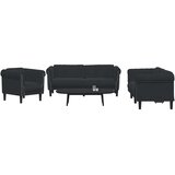  3-dijelni set sofa crni baršunasti | shoptok.hr