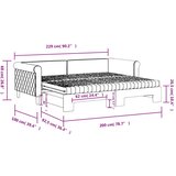 vidaXL Izvlečna dnevna postelja z vzmetnico tem. siva 90x200 cm žamet | Shoptok.si