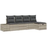 vidaXL 5-dijelni vrtni kauč set s jastučićima svijetlo sive boje poli ratana | shoptok.hr