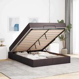  Konstrukcija postelje Temno rjava 140 x 200 cm blago | Shoptok.si