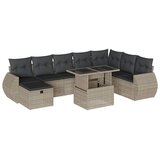  9-dijelni set vrtnih sofa od poliratana s jastucima svjetlosivi | shoptok.hr