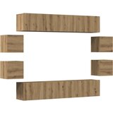 Maison Chic 8 kosov stenske TV omarice - TV enot Artisan Oak Engineered Wood, (21700007) | Shoptok.si