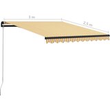  Ročno zložljiva tenda 300x250 cm rumena in bela, (20693049) | Shoptok.si