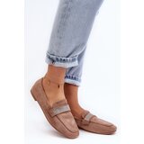 Boto Women's Moccasins with Zircons Light Brown Ralrika | Shoptok.si