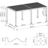 Gardenson Pergola Core, Antracit, 3x6m | Shoptok.si