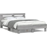 Maison Chic Posteljni okvir - Dvoposteljna postelja - Zakonska postelja z vzglavjem siva sonoma 120x190 cm inž. les-J16368, (21760239) Cene
