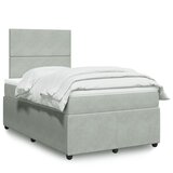 vidaXL Box spring krevet s madracem svjetlosivi 120x200 cm baršunasti | shoptok.hr