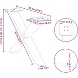  Noge za klubsko mizico v obliki črke X 2 kosa antracitne 60 x (30-31) cm jeklo, (22123525) | Shoptok.si
