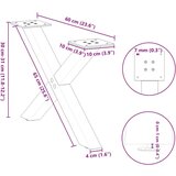 Noge za stolić u obliku slova X 2 kom antracit 60x(30-31) cm | shoptok.hr