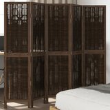  The Living Store Paravan 5-delni temno rjav trden les pavlovnije - Pregrada Za Prostor, (21494205) | Shoptok.si