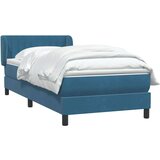 Box spring postelja z vzmetnico temno modra 90x220 cm žamet, (21792574) | Shoptok.si