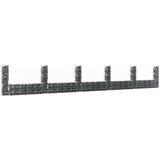 vidaXL gabion košara u-oblike s 6 stebri železo 620x20x100 cm | Shoptok.si