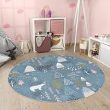 Mila Home Modra pralna otroška preproga ø150 cm Forest Land – | Shoptok.si
