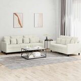  2-dijelni set sofa s jastucima krem baršunasti | shoptok.hr