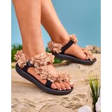 Resti Beige women's sandals with flowers Alferroy | Shoptok.si