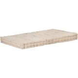 vidaXL Paletni podni jastuk pamučni 120 x 80 x 10 cm bež Cijene