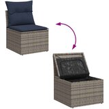  Vrtna garnitura - 6-dijelni set vrtnih sofa od poliratana s jastucima sivi - Siva sa spremištem 1 | shoptok.hr