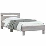  Okvir za krevet s uzglavljem boja hrasta 100x200 cm drveni Siva 100 x 200 cm | Shoptok.si