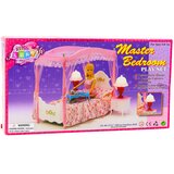 Doll Furniture Set: Canopy Bed, Nightstands, Lamps | Shoptok.si