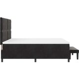 Box spring krevet s madracem i klupom crni 180x200 cm baršun | shoptok.hr