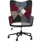  Stolica za opuštanje s uzorkom patchworka od tkanine - Crna 1 | shoptok.hr