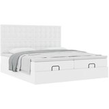 vidaXL Otomanski posteljni okvir z vzmetnicami bel 180x200cm um. usnje, (21609053) | Shoptok.si