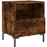 vidaXL Nočna omarica dimljeni hrast 40x35x47,5 cm inženirski les | Shoptok.si