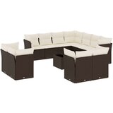 vidaXL 12-dijelni set vrtnih sofa od poliratana s jastucima smeđi | shoptok.hr