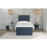 Ropez Temno modra oblazinjena postelja s prostorom za shranjevanje z letvenim dnom 100x200 cm Lena – | Shoptok.si