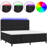 The Living Store Box spring postelja z vzmetnico LED črna 200x200 cm žamet - Box Spring Postelja, (21492464) | Shoptok.si
