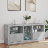  Komoda s LED svjetlima siva boja betona 162 x 37 x 67 cm Slike