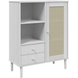  Komoda SENJA videz ratana bela 90x40x112 cm trdna bor | Shoptok.si
