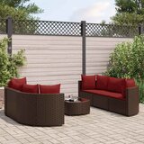  7-dijelni set vrtnih sofa od poliratana s jastucima smeđi | shoptok.hr