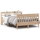 vidaXL Posteljni okvir brez vzmetnice 140x190 cm trdna borovina Cene