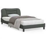 vidaXL Posteljni okvir z vzglavjem temno siv 100x200 cm blago | Shoptok.si