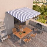 vidaXL Avtomatsko zložljiva tenda 400x350 cm modra in bela Cene