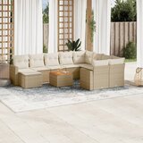 Maison Chic Seti vrtnega pohištva - Vrtna garnitura - Vrtni pohištvo set 11-delna z blazinami bež poli ratan, (21815143) | Shoptok.si