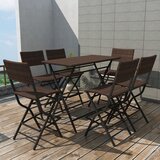 The Living Store Zložljiva jedilna garnitura 7-delna jeklo in poli ratan rjava - Zunanji Barski Komplet, (21469053) | Shoptok.si