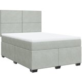 vidaXL box spring postelja z vzmetnico svetlo siva 160x200 cm žamet, (21305041) | Shoptok.si