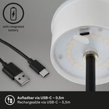 BRILO KIKI LED punjiva dodirna stona lampa, LED/2,6W/5V, IP44, 2600 mAh, srebrna | Eponuda.com