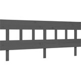  Okvir za krevet s uzglavljem sivi 200 x 200 cm od masivnog drva | shoptok.hr